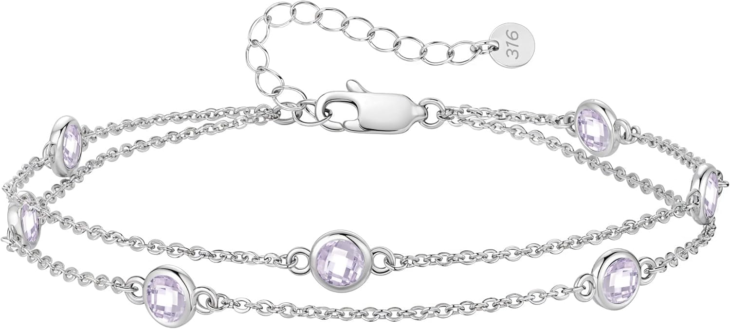 Detalle de LOUISA SECRET Pferdeaugen-Armband für Damen aus 925 Sterling Silber mit Zirkonia – verstellbar (Geschenkidee)