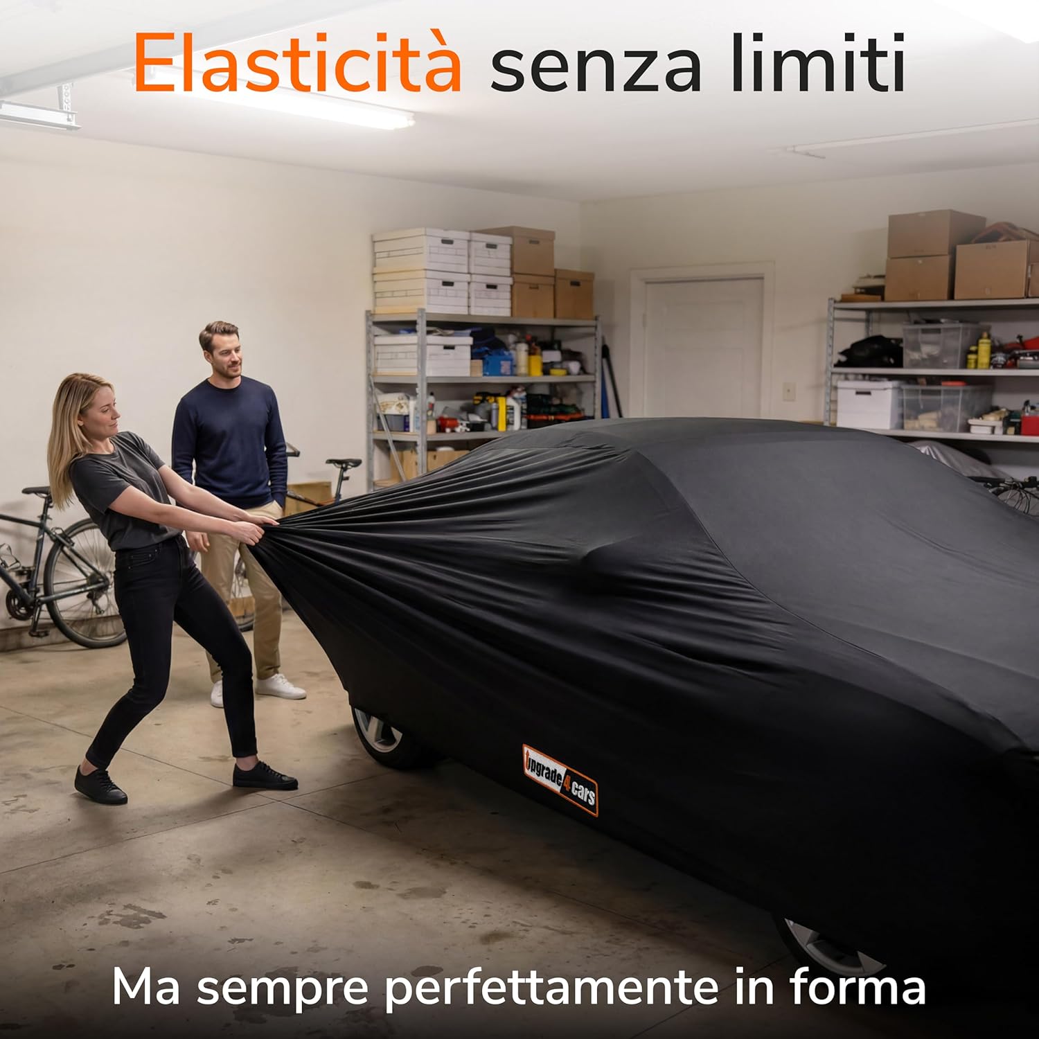 Thumbnail 4 de Upgrade4cars Telo Copriauto da Interno Elastico per SUV – Nero, 415–455 cm