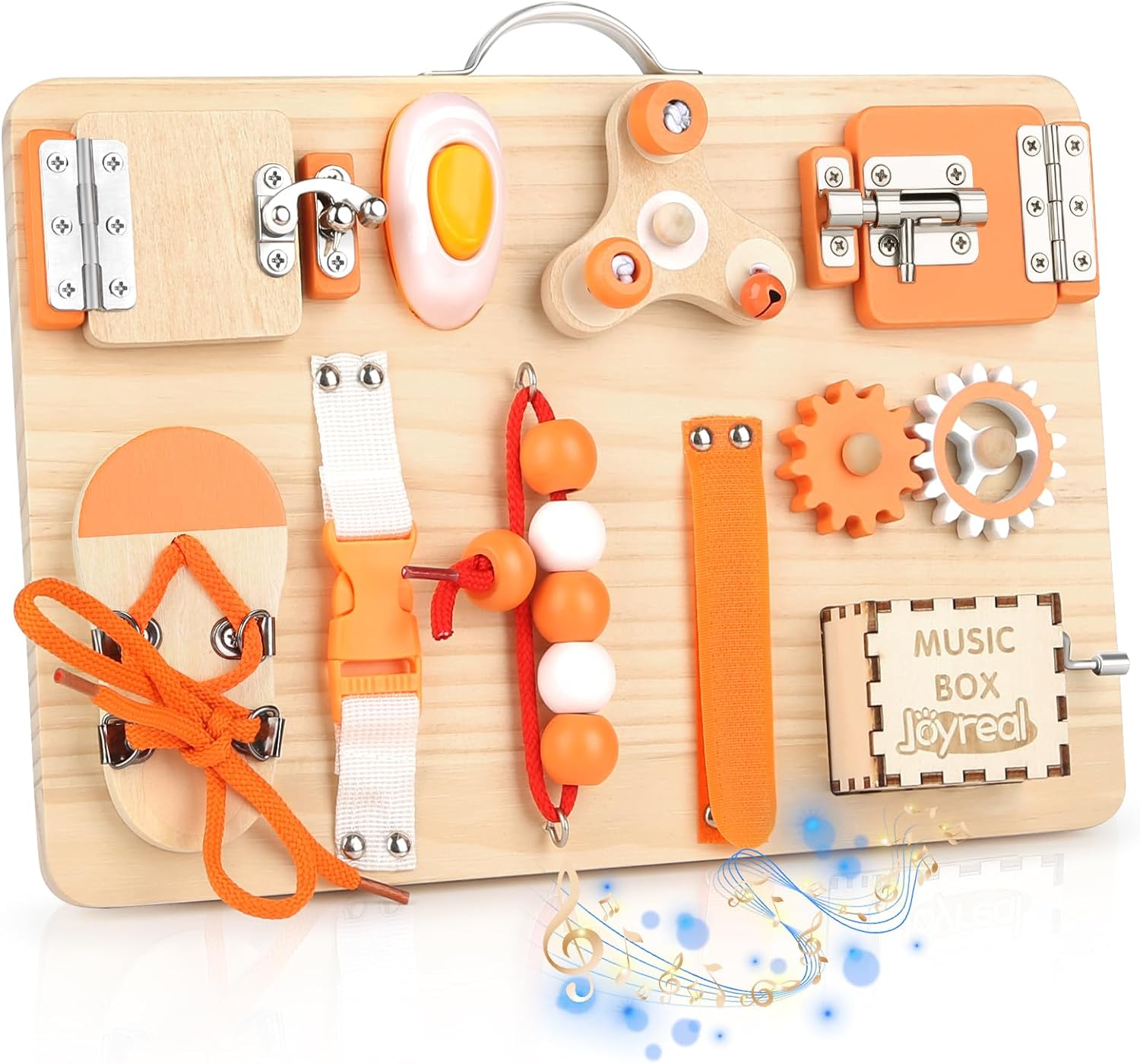Joyreal Pannello Sensoriale Bambini Montessori: busy board in legno con specchio neonati