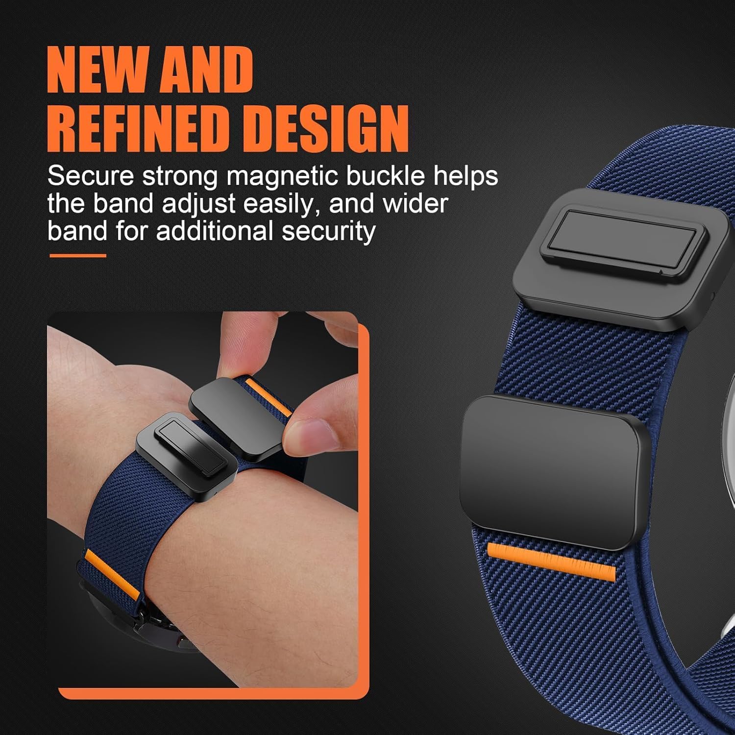 Thumbnail 3 de SOLOLUP 18mm Elastic Magnetic Nylon Sport Strap for Garmin and Huawei Watches