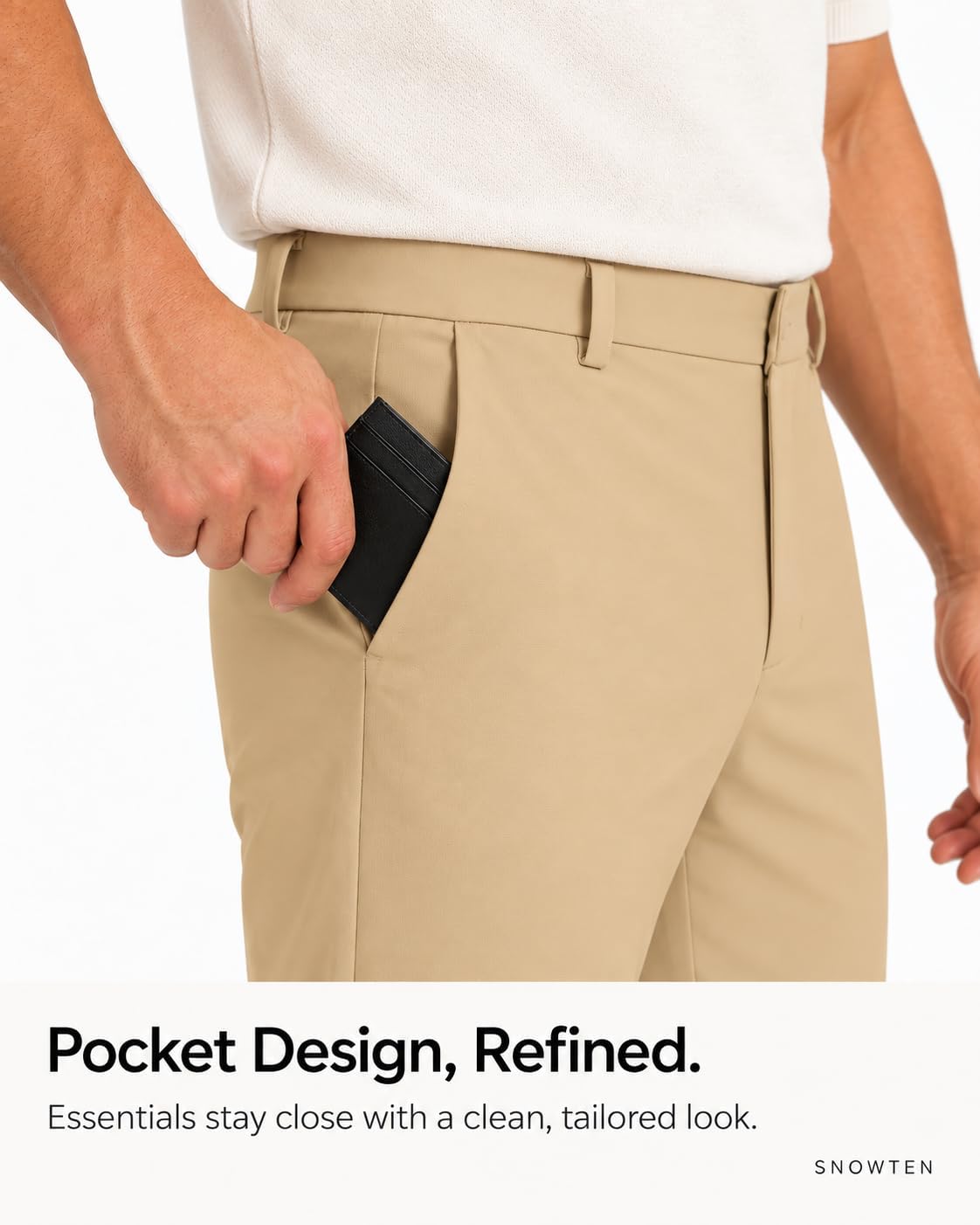 Thumbnail 4 de SNOWTEN Men's Classic Fit Golf Pants, Lightweight Stretch, Straight Leg