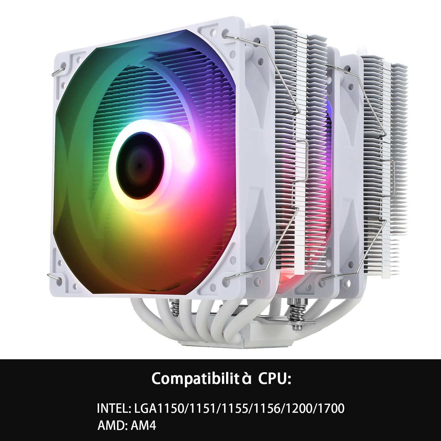 Detalle de Thermalright PA120SEAR-WH Peerless Assassin 120 SE ARGB CPU Cooler, 6 Heat Pipes