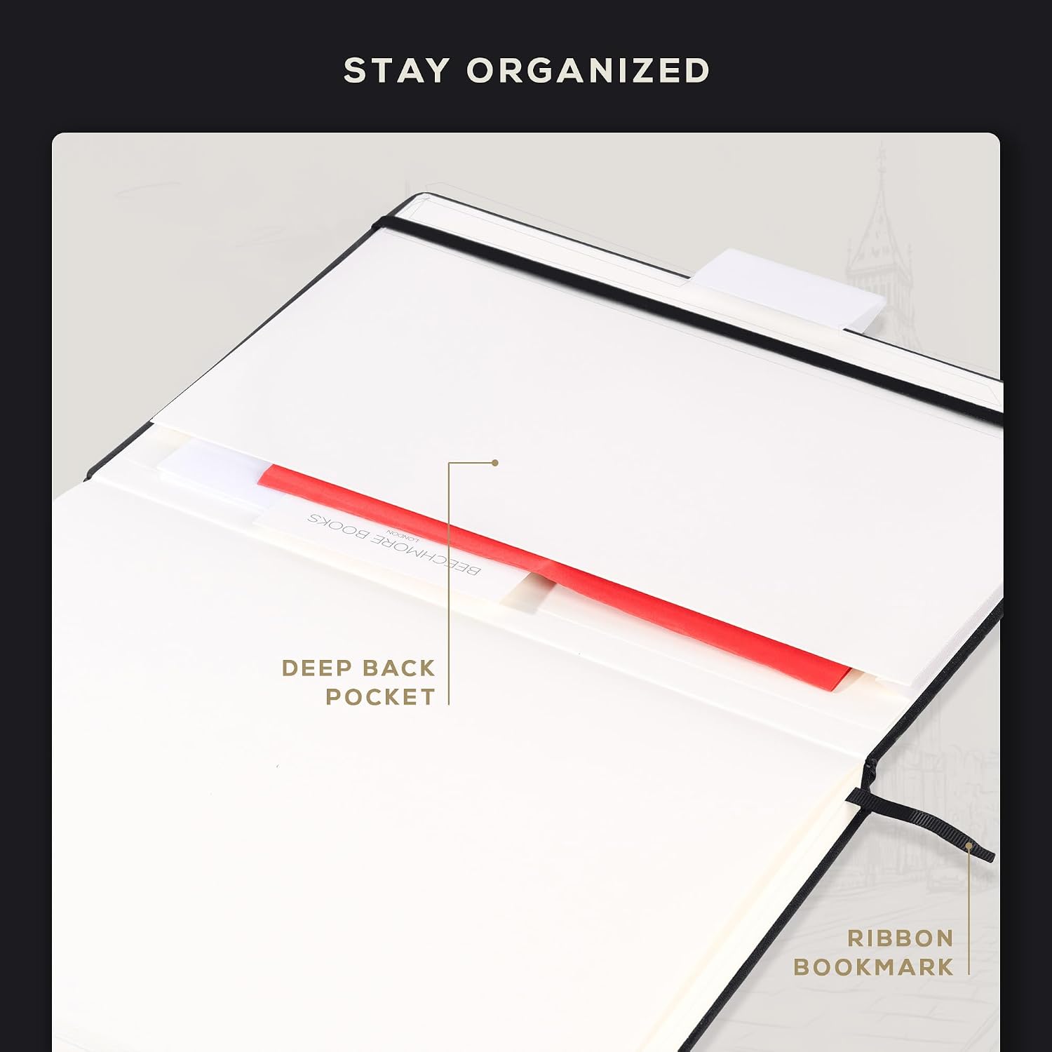 Detalle de Beechmore Books A3 Mixed Media Sketchbook – 11.7x16.5 Extra Large Studio Pad