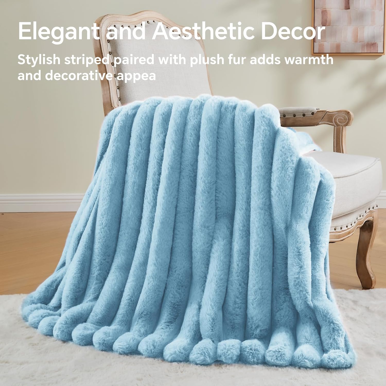 Thumbnail 6 de BEDELITE Faux Rabbit Fur Blanket 50"x60" 🛋