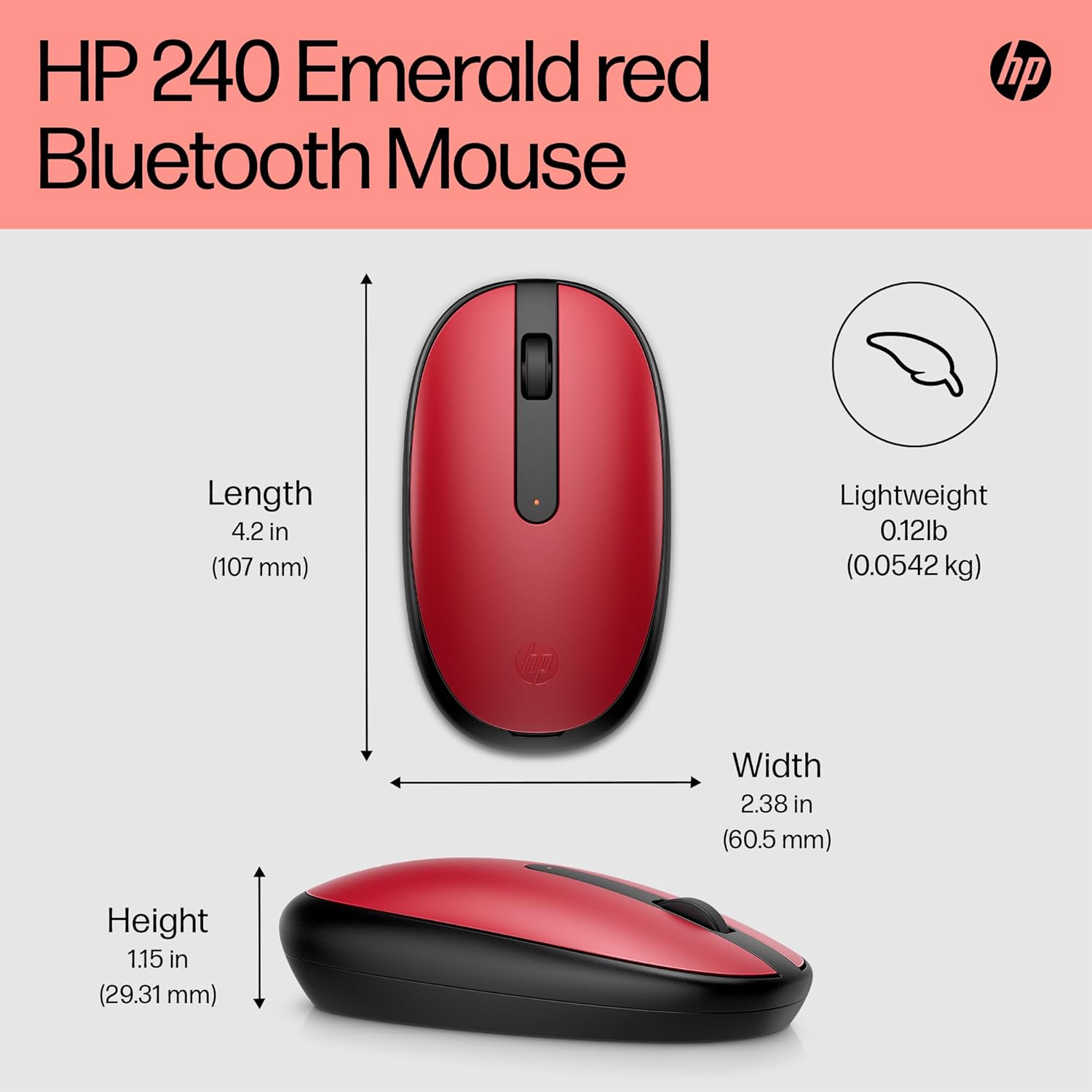 Detalle de HP 240 Bluetooth Mouse with 1600 DPI