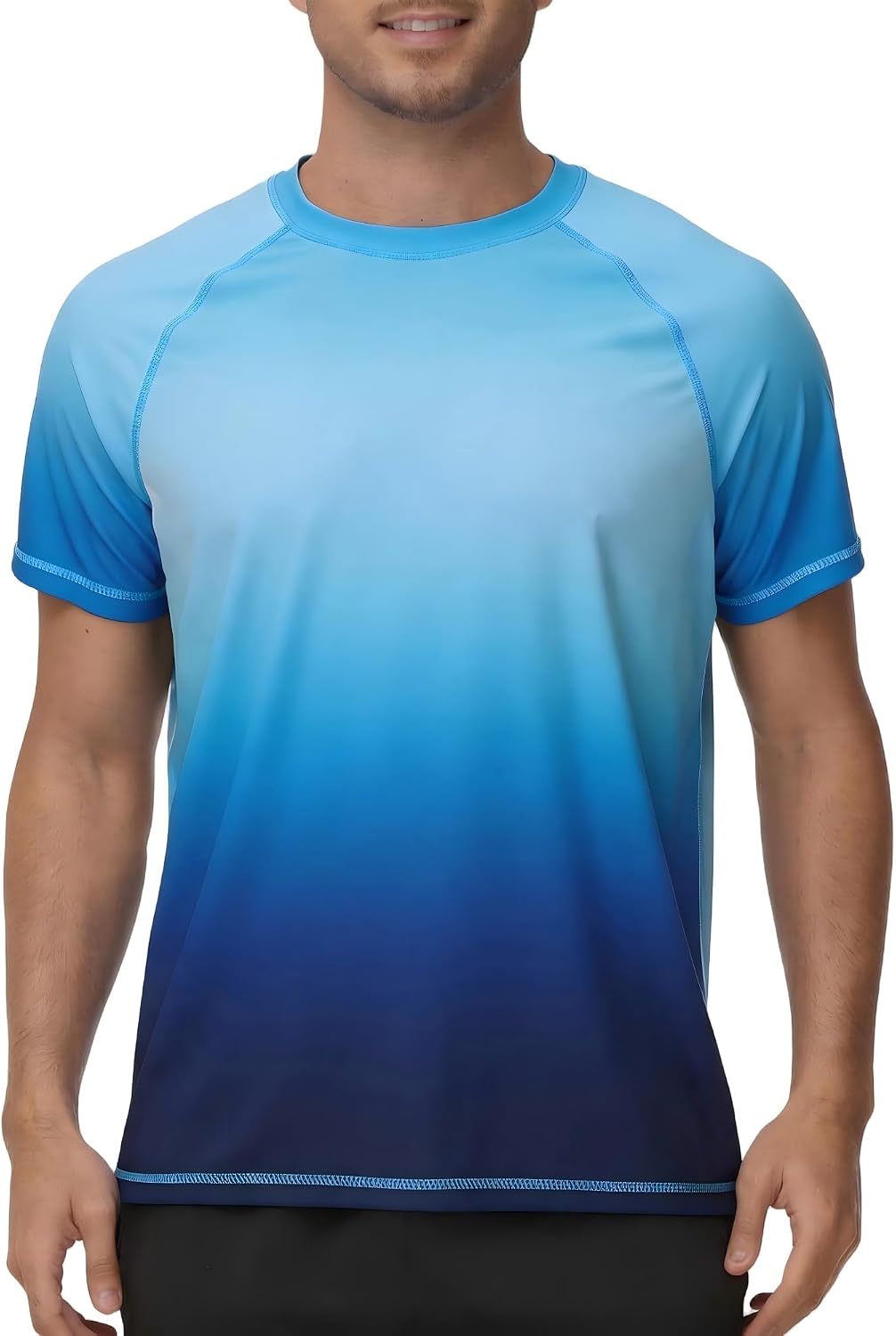 Detalle de VAYAGER Herren Rash Guard UPF 50+ Kurzarm – schnell trocknendes Sur Shirt mit lockerer Passform