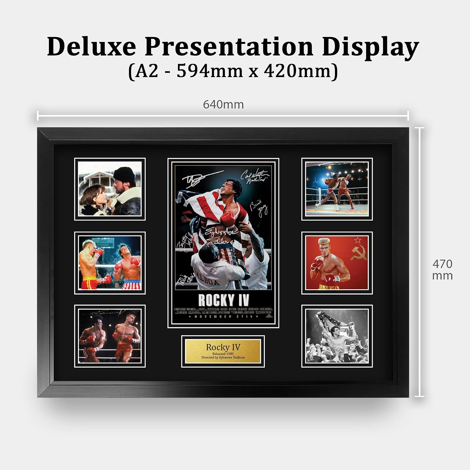 Detalle 2 de HWC Trading FR A2 Rocky 4 gifts printed signed autograph presentation display (A2 framed)