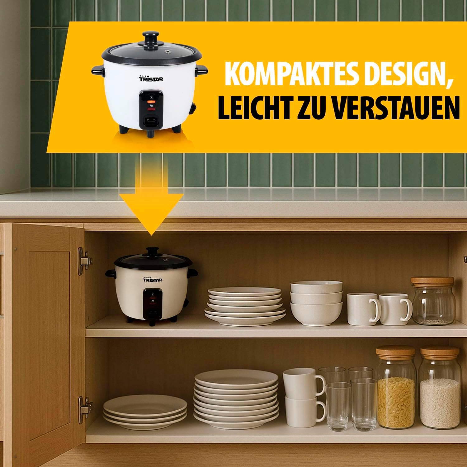 Thumbnail 6 de Tristar Reiskocher RK-6142 0,6 L – kompakt, antihaftbeschichtet, mit Warmhalte- und Abschaltautomatik