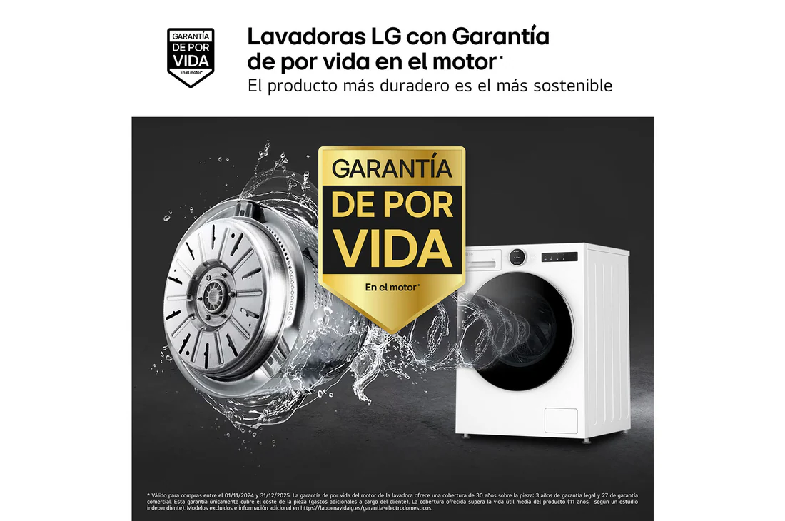 Detalle 2 de Lavadora Inteligente LG F4X9009TWC: 9 kg, AI Direct Drive y TurboWash 360º