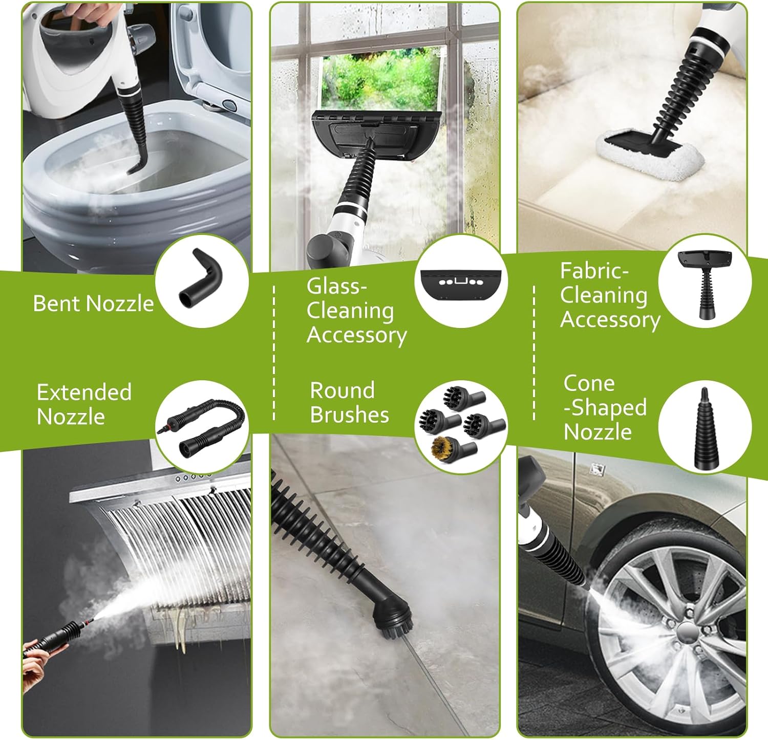 Thumbnail 4 de Pressurized Handheld Multi-Surface Steam Cleaner 12pcs