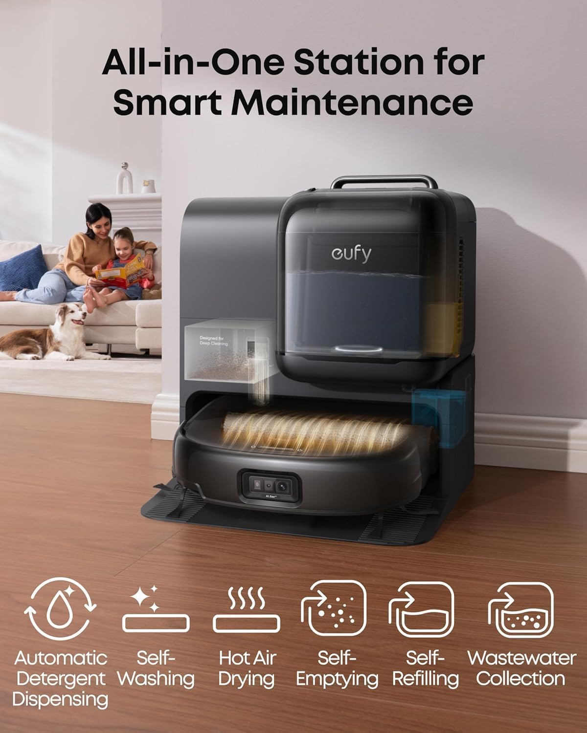 Thumbnail 2 de eufy E28 Omni Robot Vacuum Cleaner with Mop (HydroJet System) and All-in-One Station