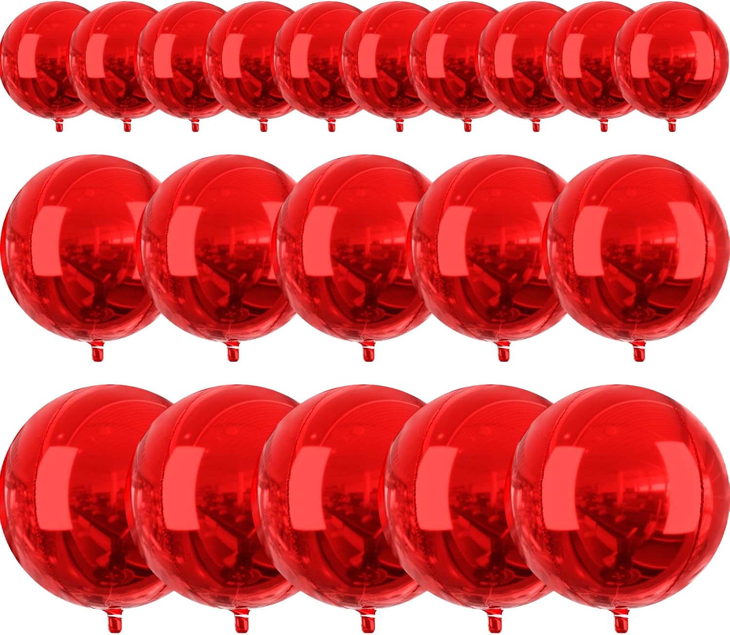 Detalle de PartyWoo Red Foil Balloons 20 pcs 🎈