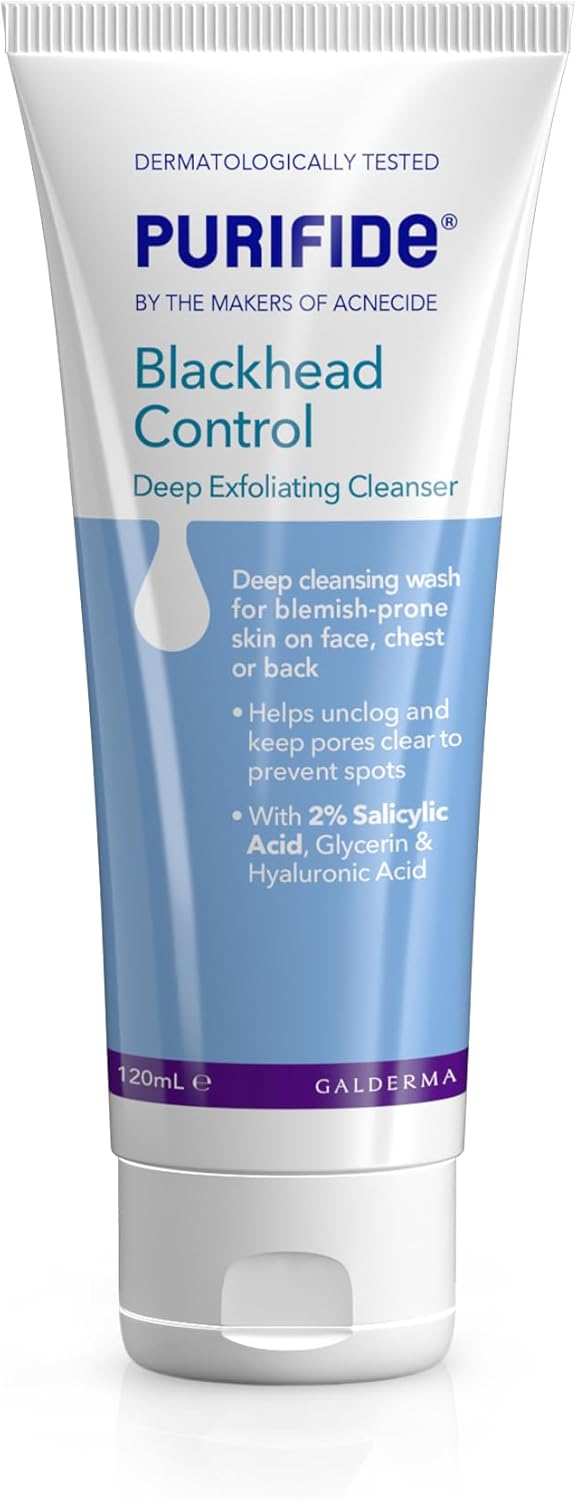 Detalle de Purifide by Acnecide Blackhead Control Face Wash – Deep Exfoliating Cleanser for Acne‑Prone Skin (120ml)