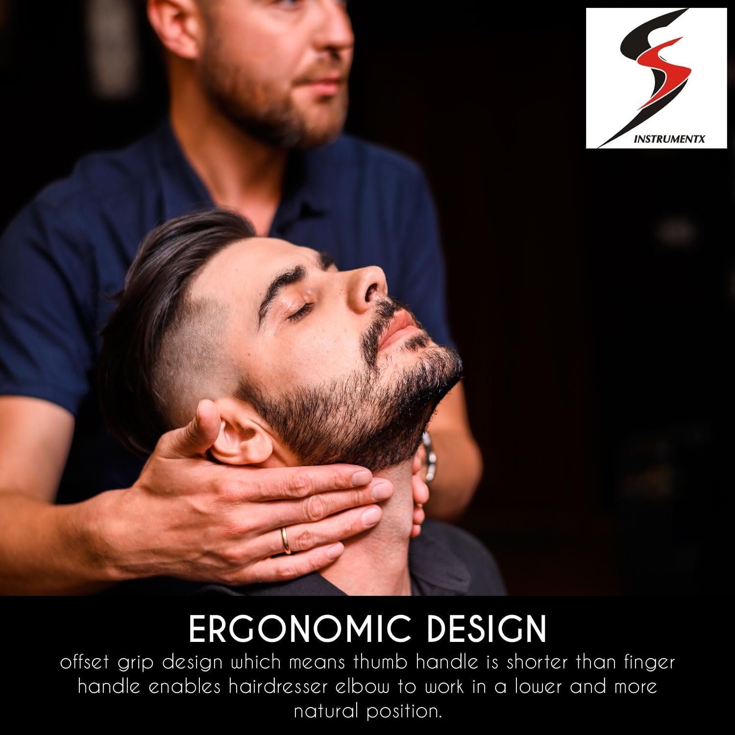 Thumbnail 5 de SS INSTRUMENTX - Ciseaux barbe homme professionnels, multi-usages en acier inoxydable, noir, ambidextre
