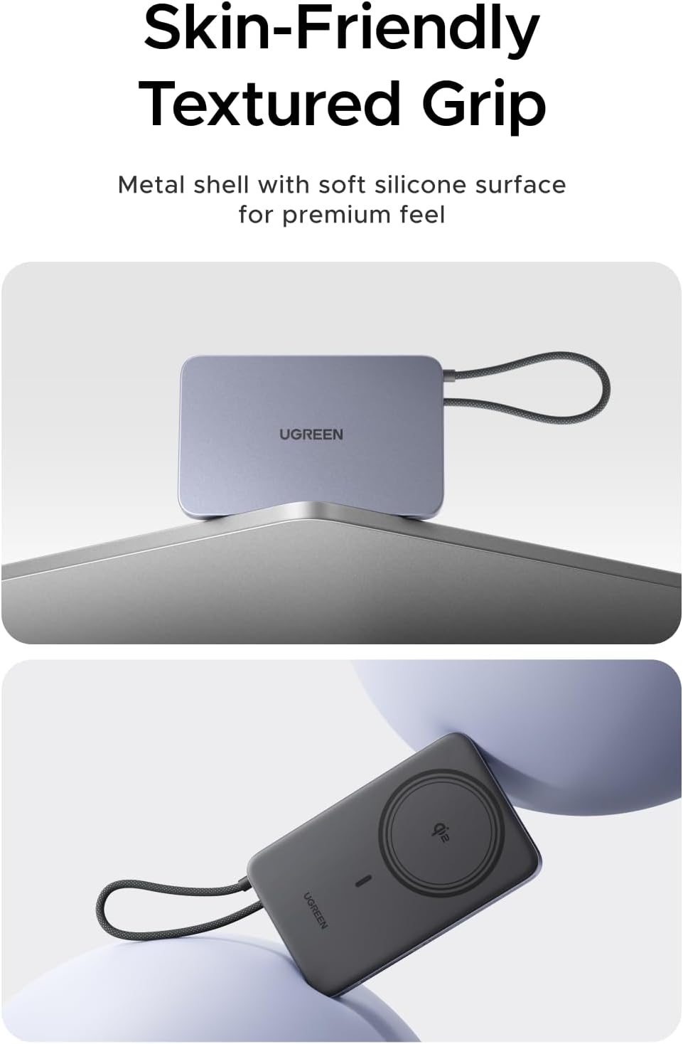 Thumbnail 5 de UGREEN Nexode Ultra-Slim 10000mAh Magnetic Power Bank (Qi2 15W) with Built-in Cable & PD 30W — MagSafe compatible, Black