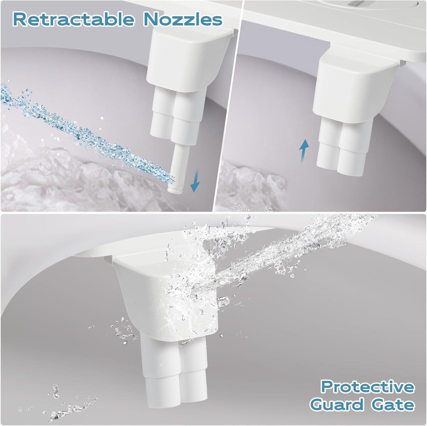 Detalle de Shineforu B02801 Dual-Mode Non-Electric Bidet Attachment with Pressure Control