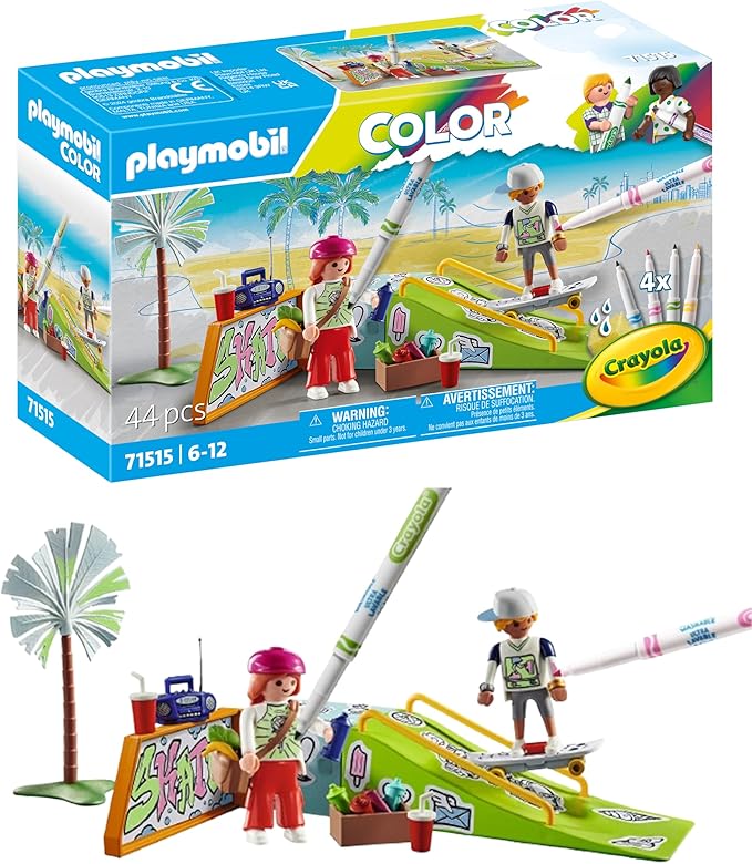 Detalle de PLAYMOBIL Color 71515 Skatepark 🛹 Accesorios Solubles en Agua para Niños