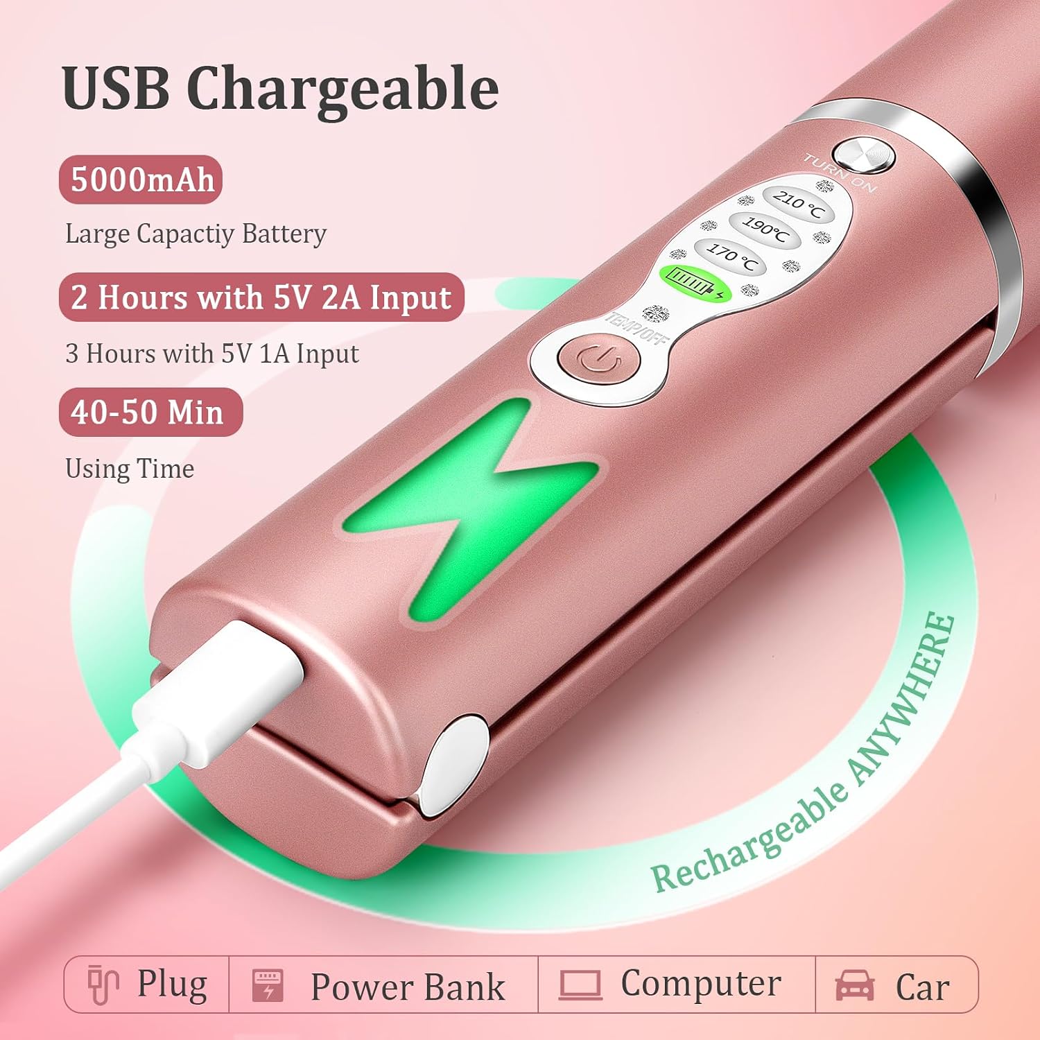 Thumbnail 4 de Cordless Titanium Hair Straightener 5000mAh