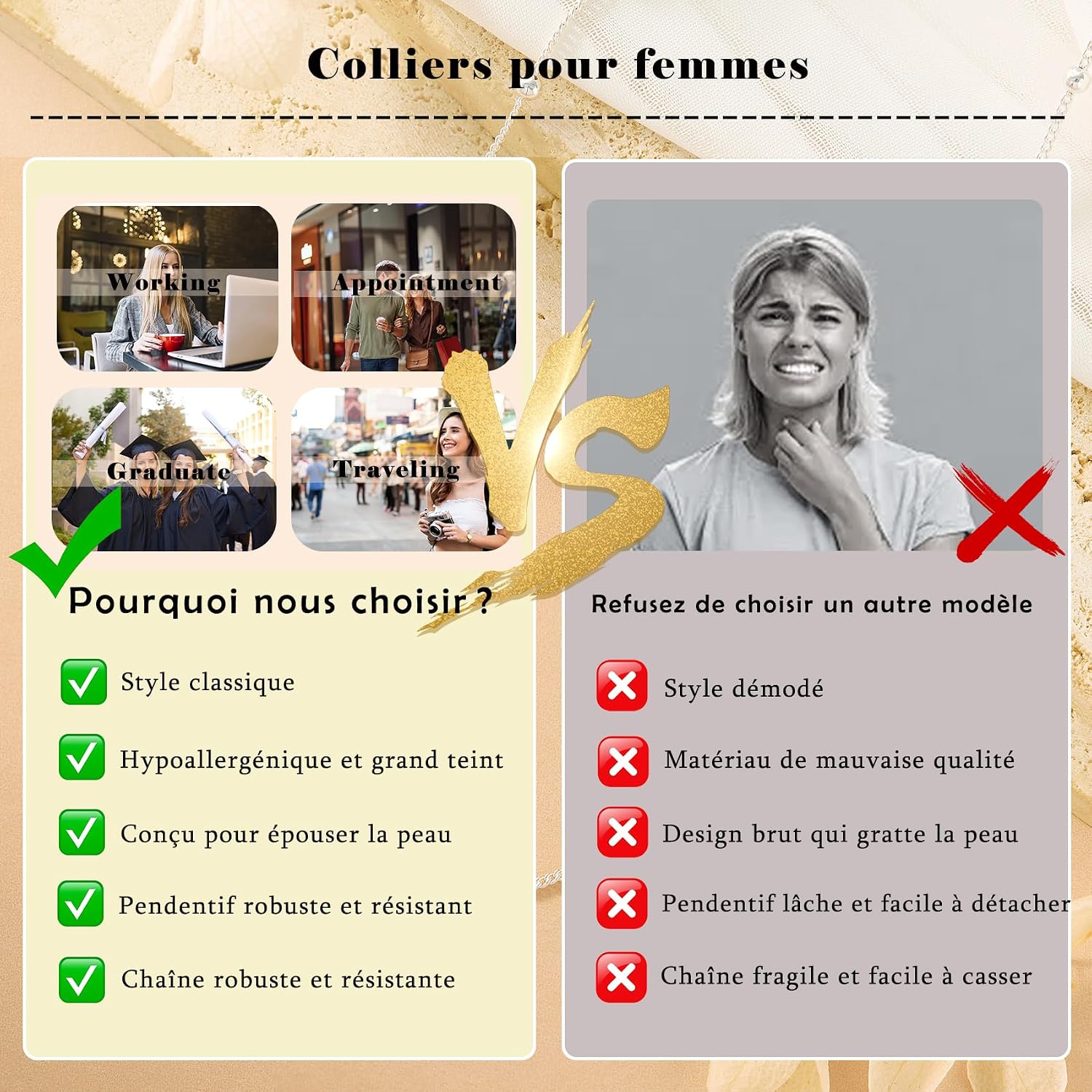 Thumbnail 3 de RANKEEF collier femme or trèfle zircone