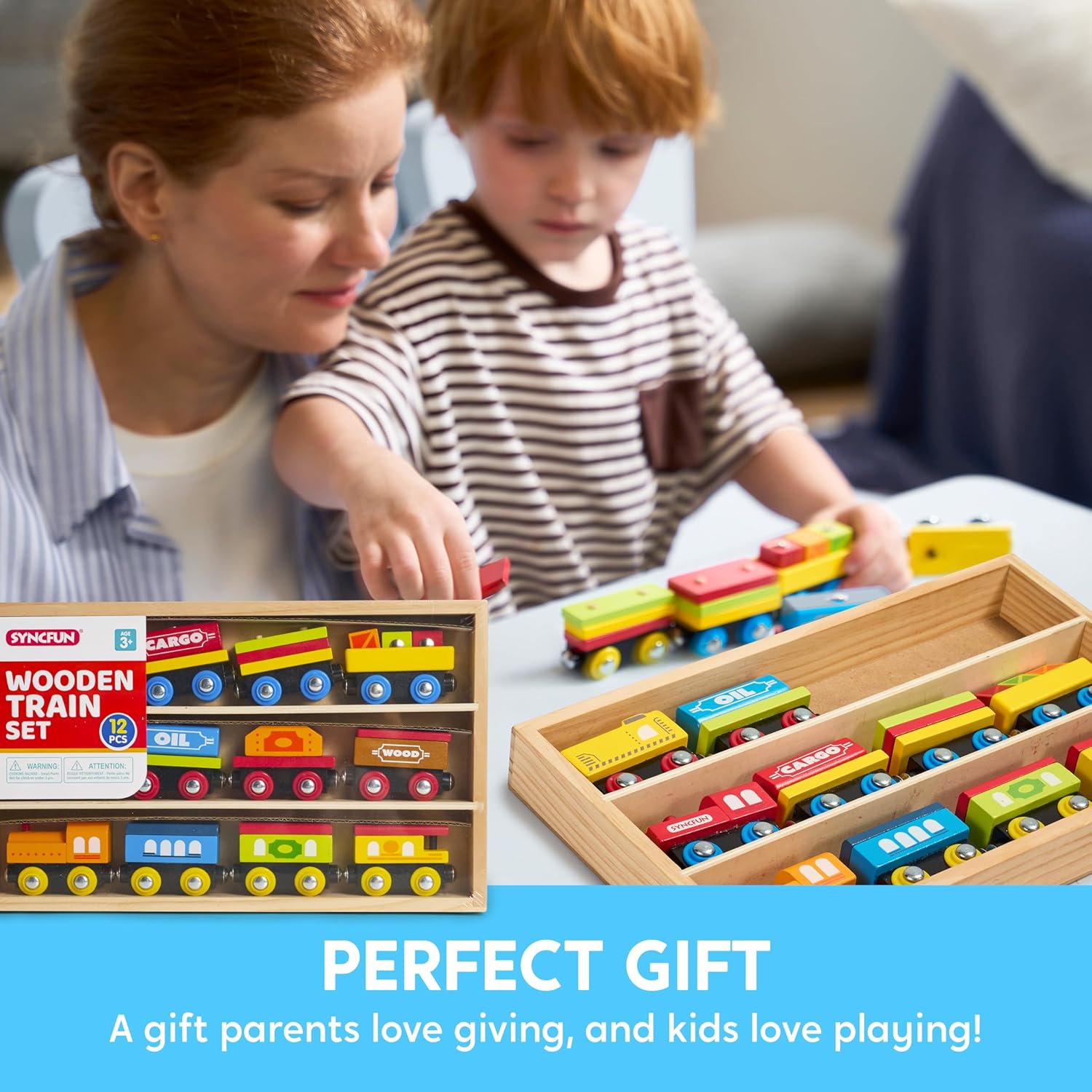 Thumbnail 6 de Montessori Wooden Train Toy Set 12PCS 🚂