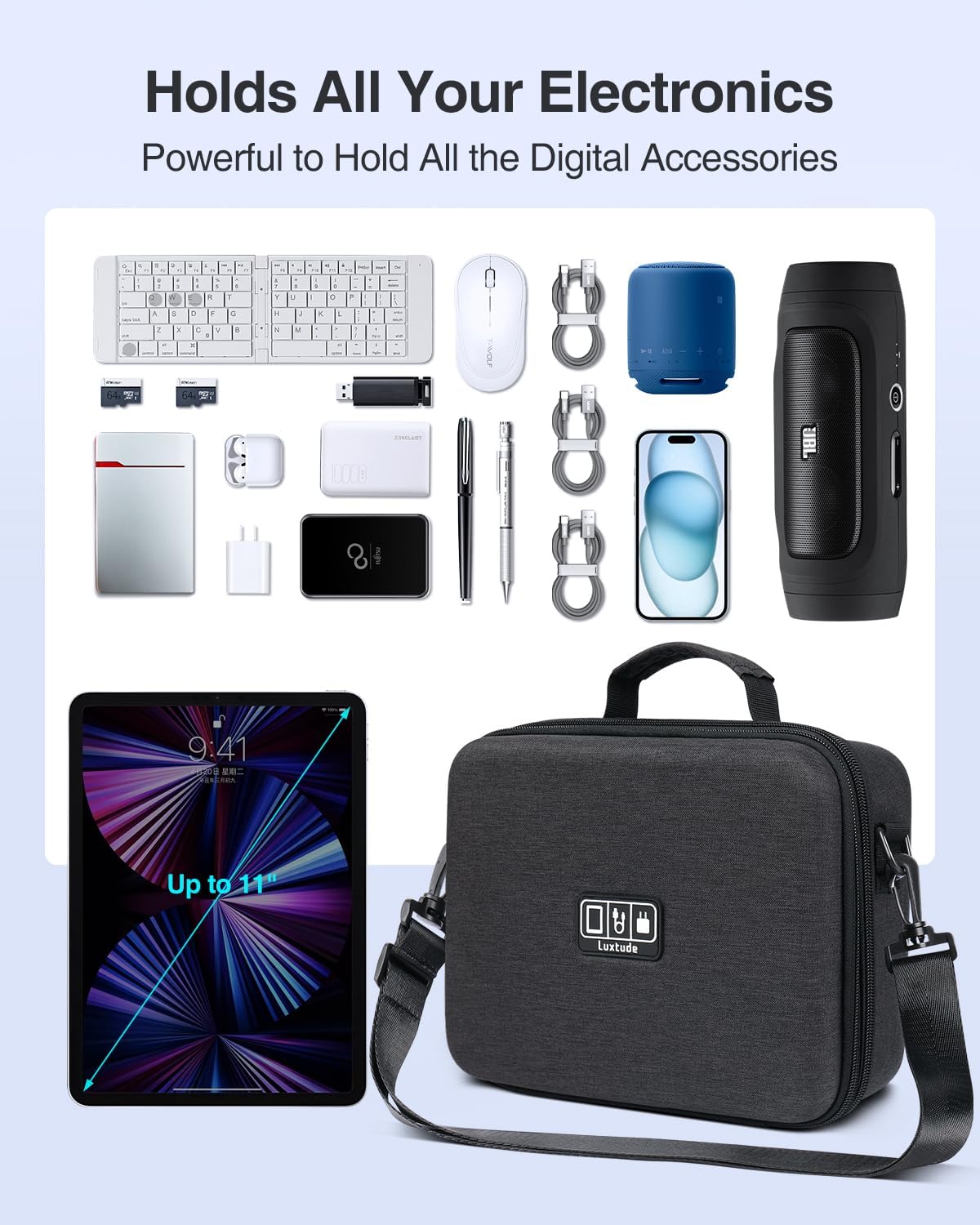 Thumbnail 4 de Luxtude EVA Large travel cable organiser bag