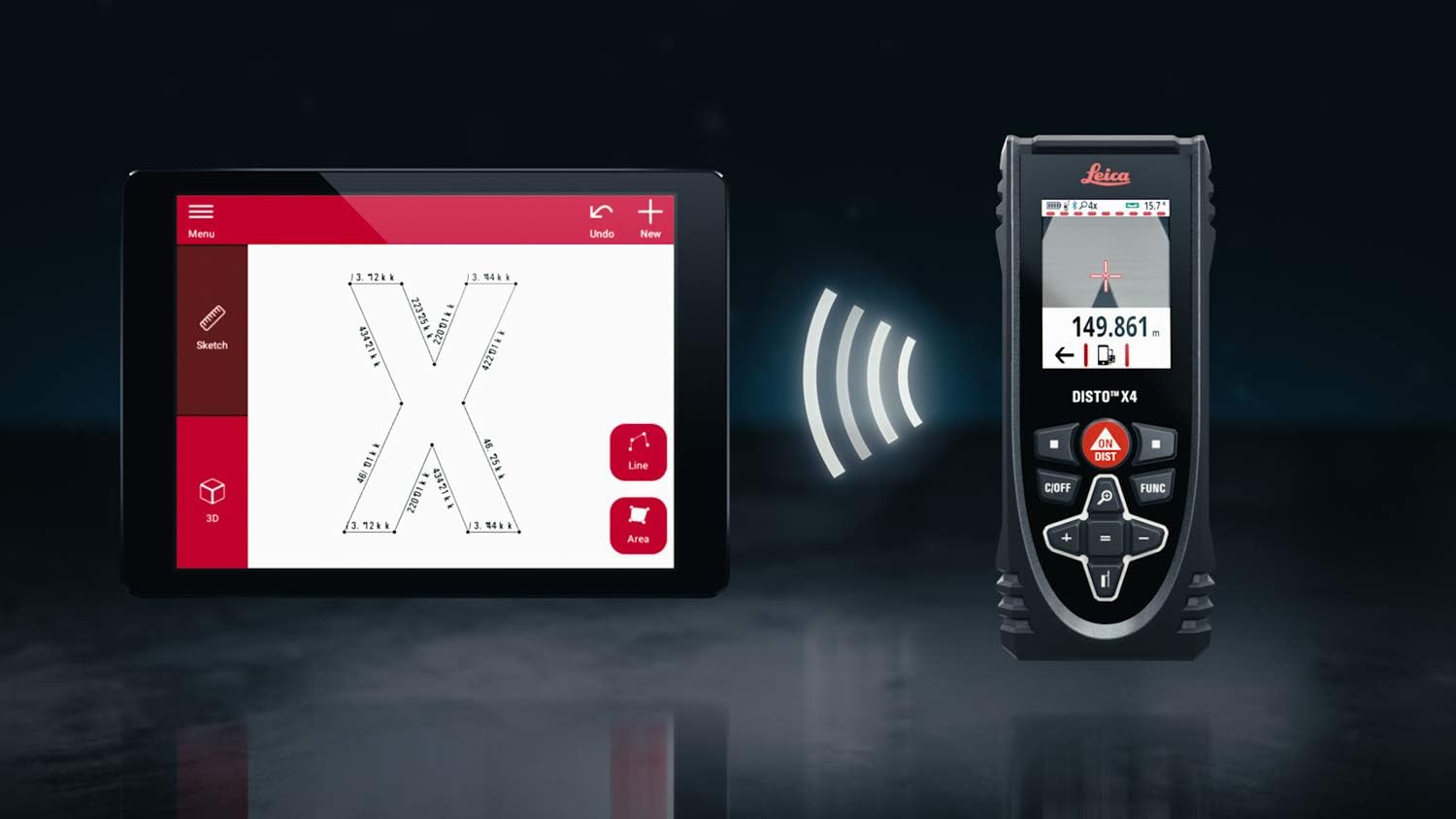 Detalle 2 de Leica DISTO X4 – dalmierz laserowy IP65 z Bluetooth i kamerą celowniczą