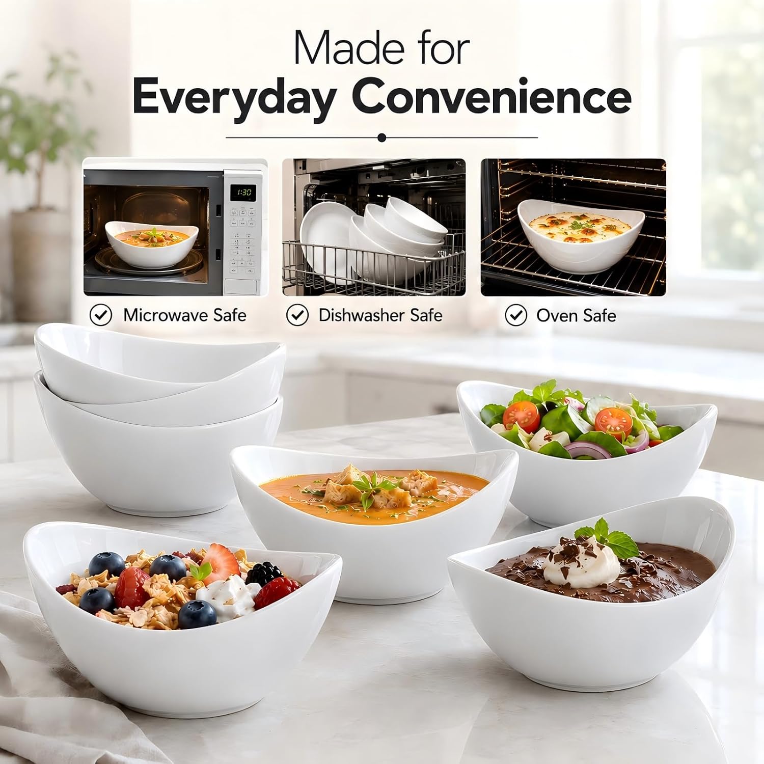 Detalle de Porcelain Dessert Bowls, 6 oz