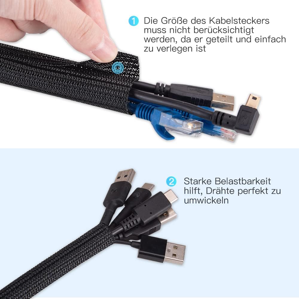 Thumbnail 2 de AGPTEK Kabelschlauch 2m selbstschließend