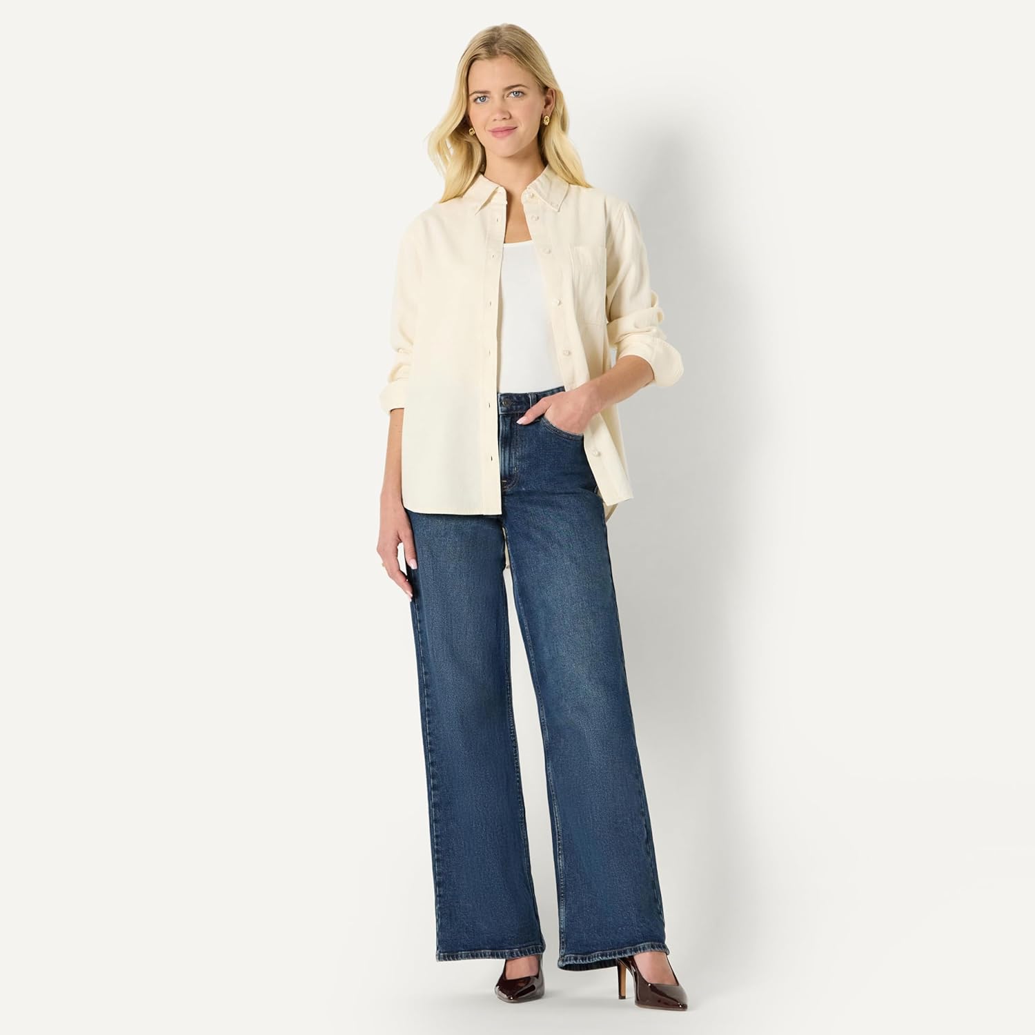 Thumbnail 4 de Amazon Essentials Damen Oversize-Denimhemd mit Knopfleiste