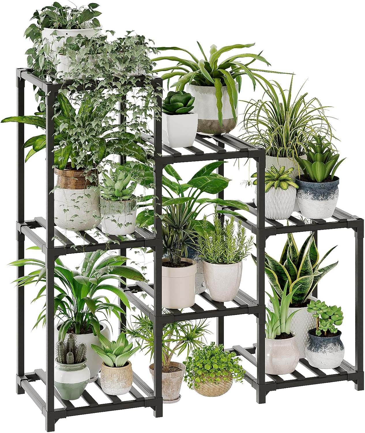 Detalle de Plant stand for multiple pots with 3 tiers