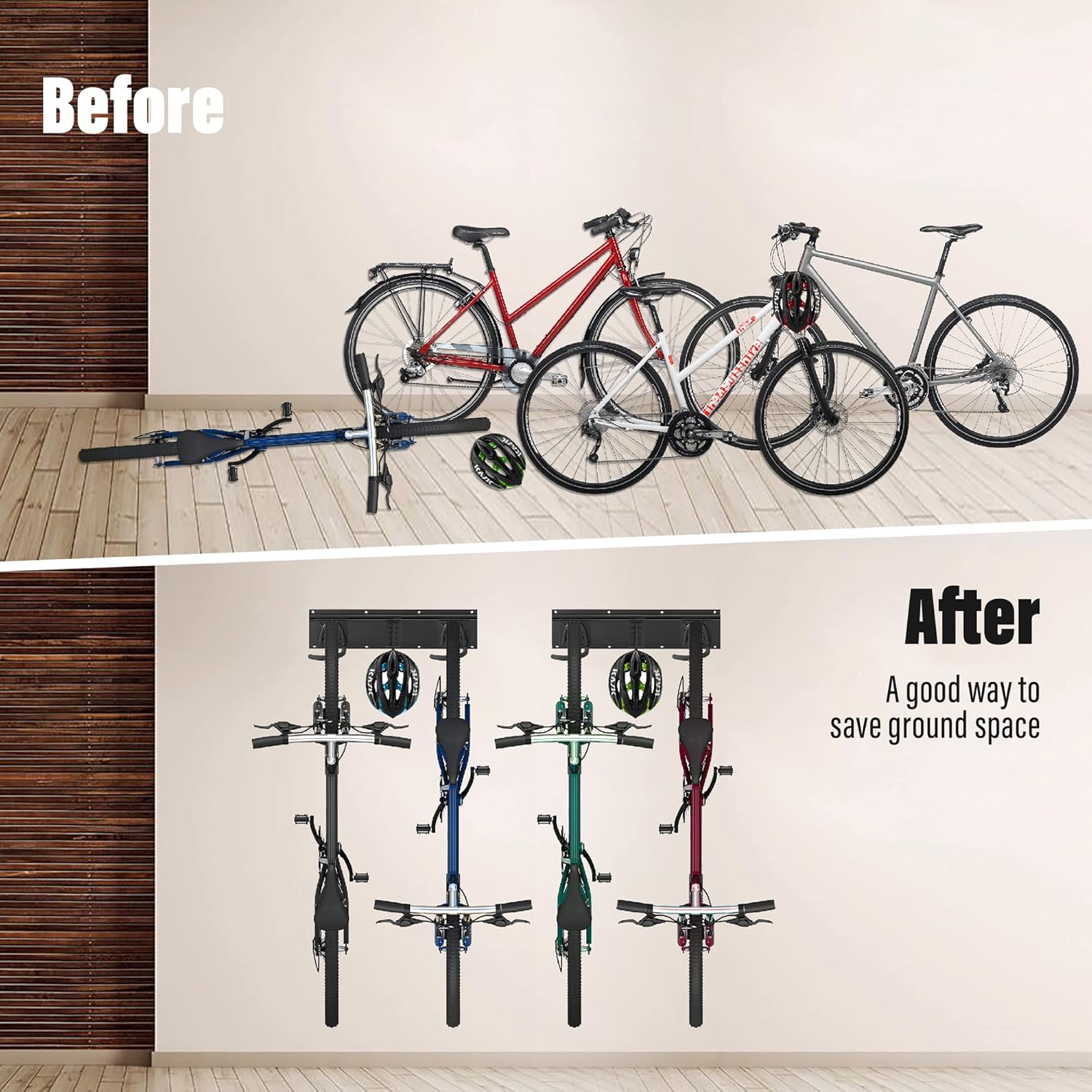 Detalle 2 de Sinoer Portabicicletas de pared para 6 bicicletas 64