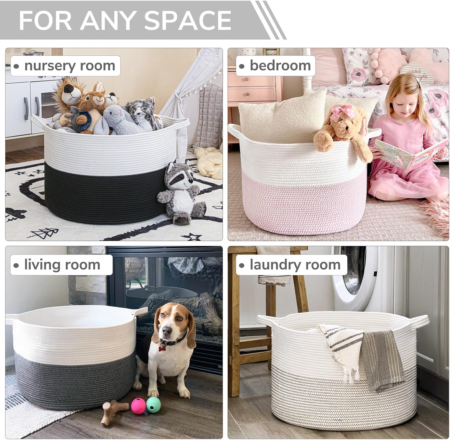 Detalle 2 de INDRESSME Woven Storage Basket 90L