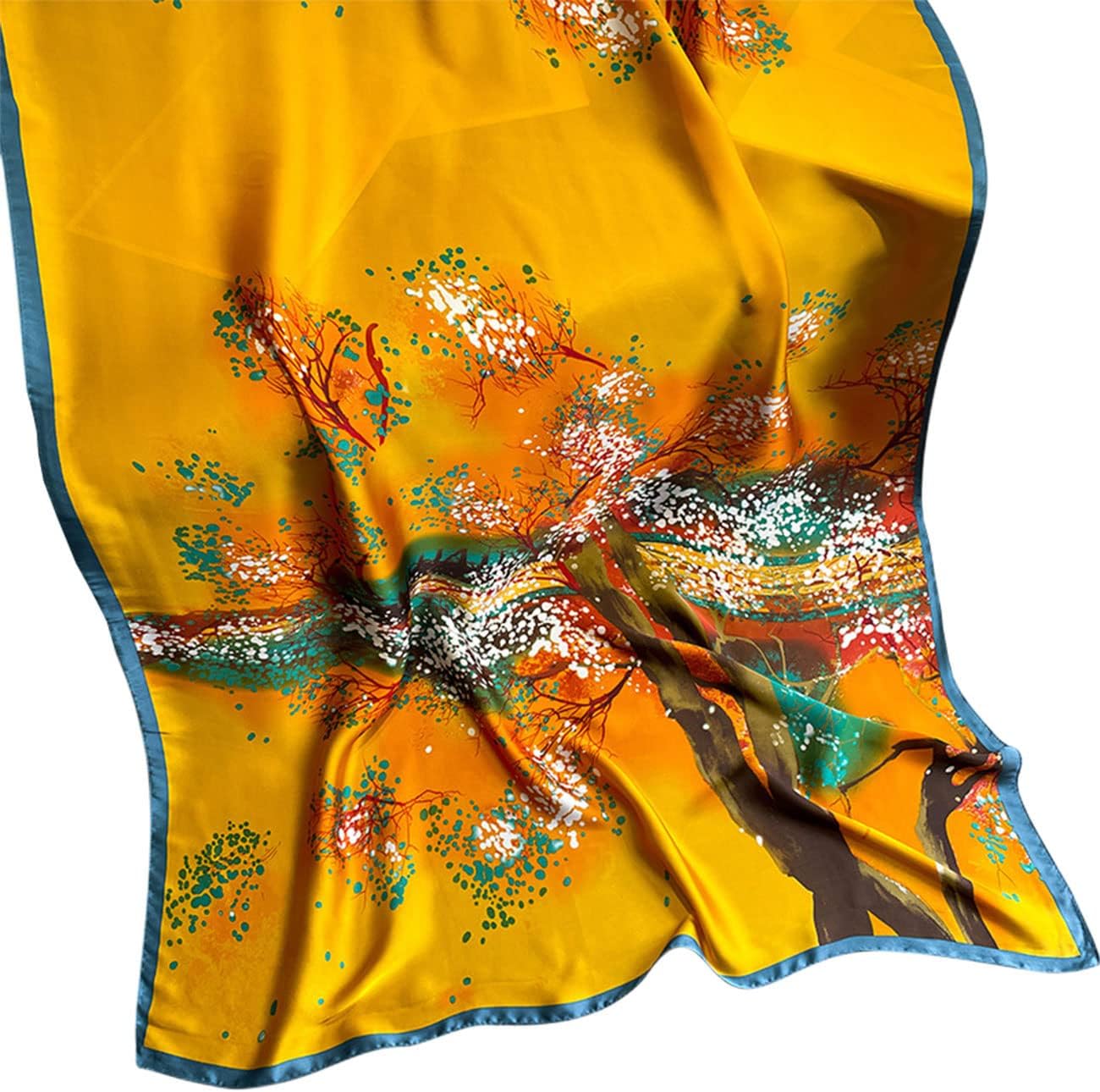 Thumbnail 4 de MAIRY Women's Silk Scarf: Lightweight Satin Floral Wrap (70.5 x 33 in)