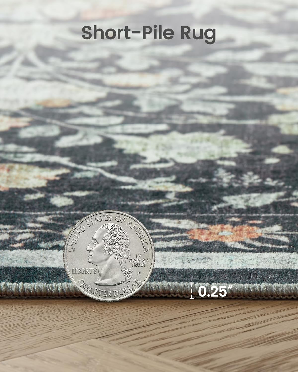Thumbnail 6 de Area Rugs 8x10 Washable Floral Rug for Living Room