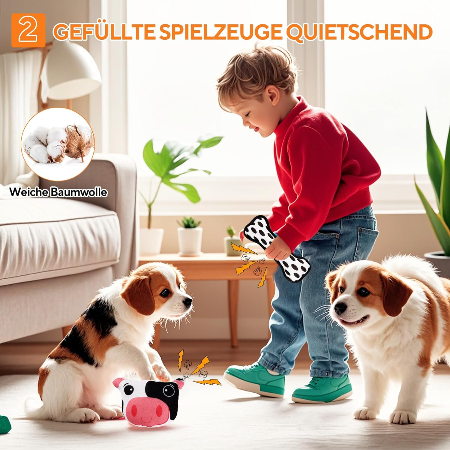 Thumbnail 3 de LIFLIX Hundespielzeug für kleine Hunde & Welpen (4-teilig) – interaktiver Kauspielzeug-Mix mit Quietschball und Kauformen