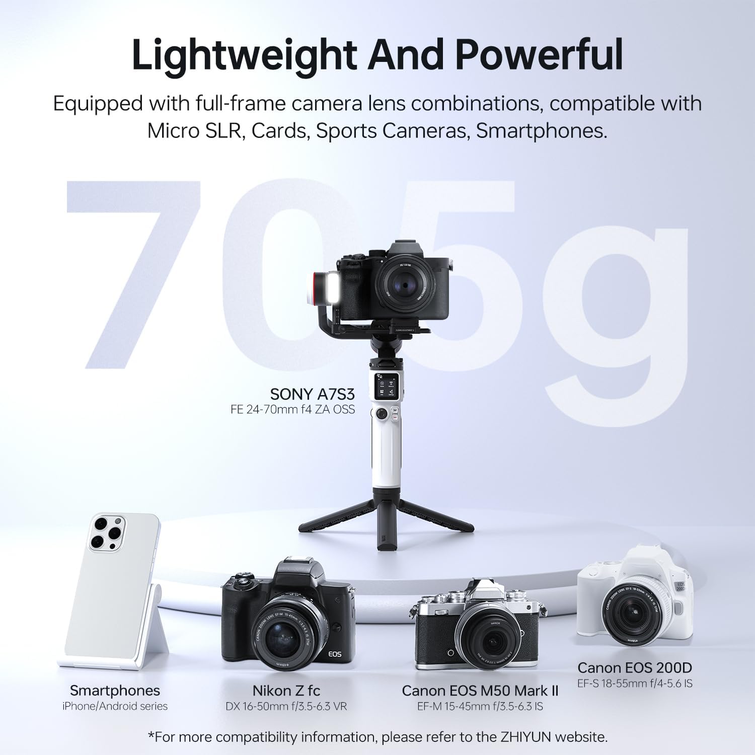 Thumbnail 1 de ZHIYUN Crane M3S Combo: Lightweight 3-Axis Gimbal for Camera and Phone