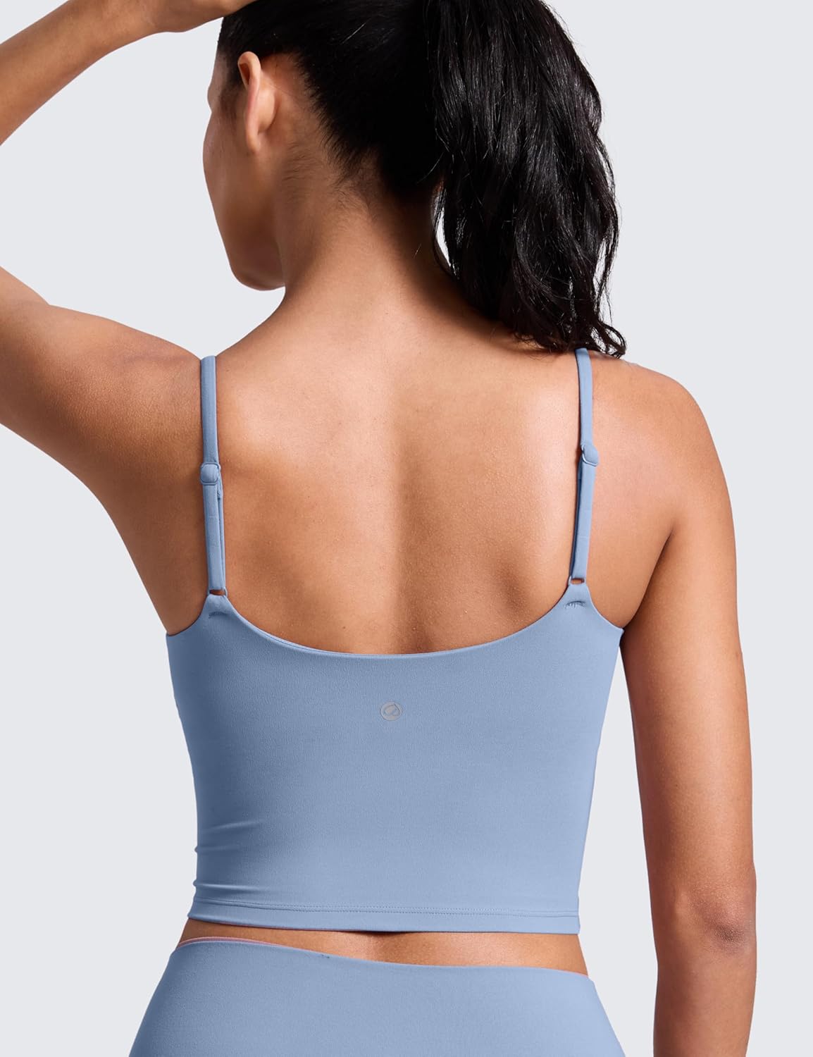 Detalle de CRZ YOGA Butterlift Femme Encolure Dégagée Longline – Soutien-gorge intégré et débardeur court