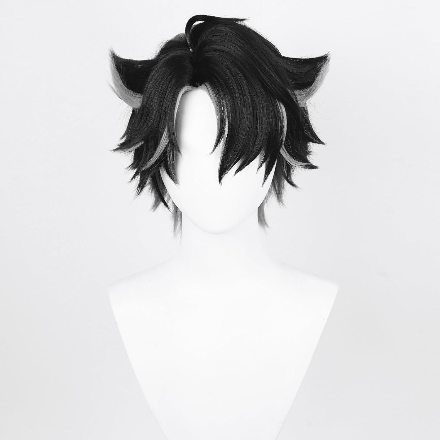 Detalle 2 de Anime Cosplay Perücke: Genshin Impact Wriothesley‑Style mit zwei Perückenkappen