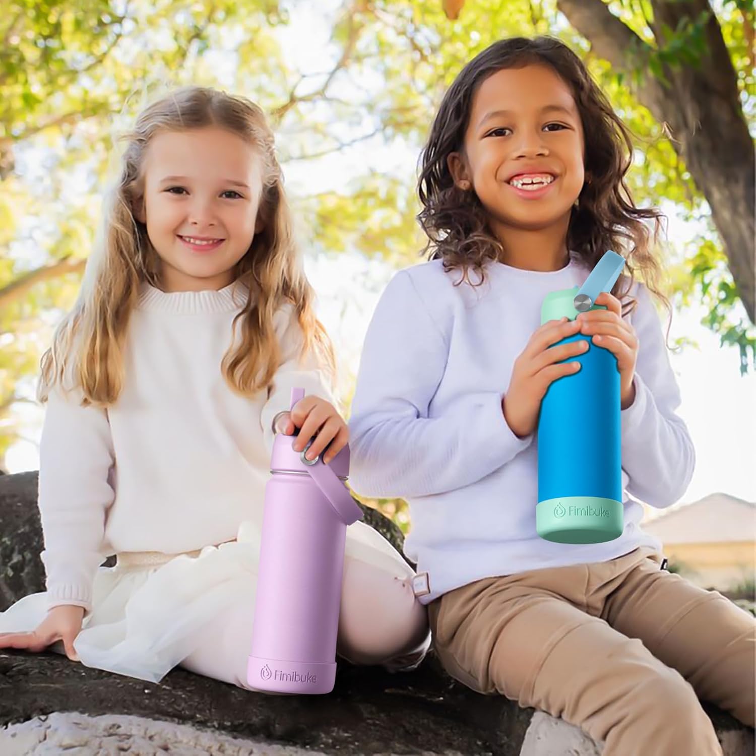 Thumbnail 6 de Fimibuke Kids Insulated Water Bottle (18oz, BPA-Free, Double Wall Vacuum) with Straw Lids — 2 Pack