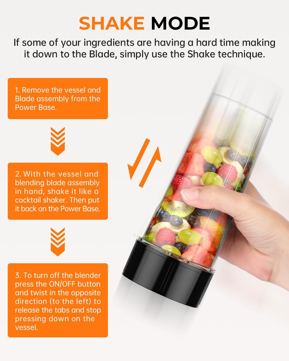 Thumbnail 5 de TENKER Smoothie Blender Personal Size with 2 x 650ml Cups and Grinding Cup