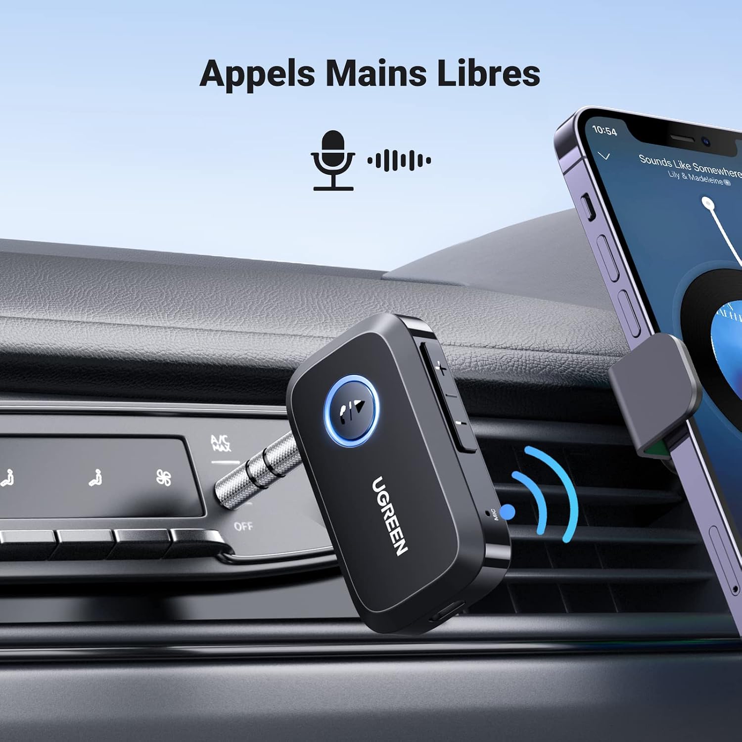 Detalle 1 de UGREEN Récepteur Bluetooth 6.0 Jack 15h