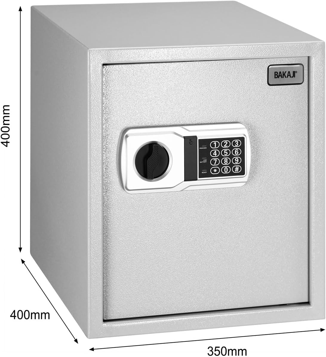 Detalle de BAKAJI Elektroniczny sejf 56 l, 40 × 35 × 40 cm, szary