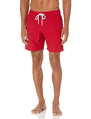 Detalle de Amazon Essentials Men's Swimming Trunks with Mesh Lining: Red, XL