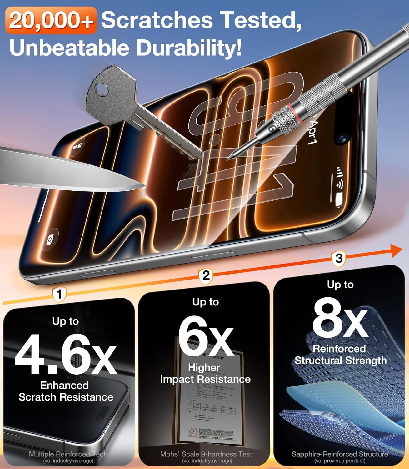 Thumbnail 6 de UltraGlass 9H+ Privacy Screen Protector for iPhone 15 Pro Max