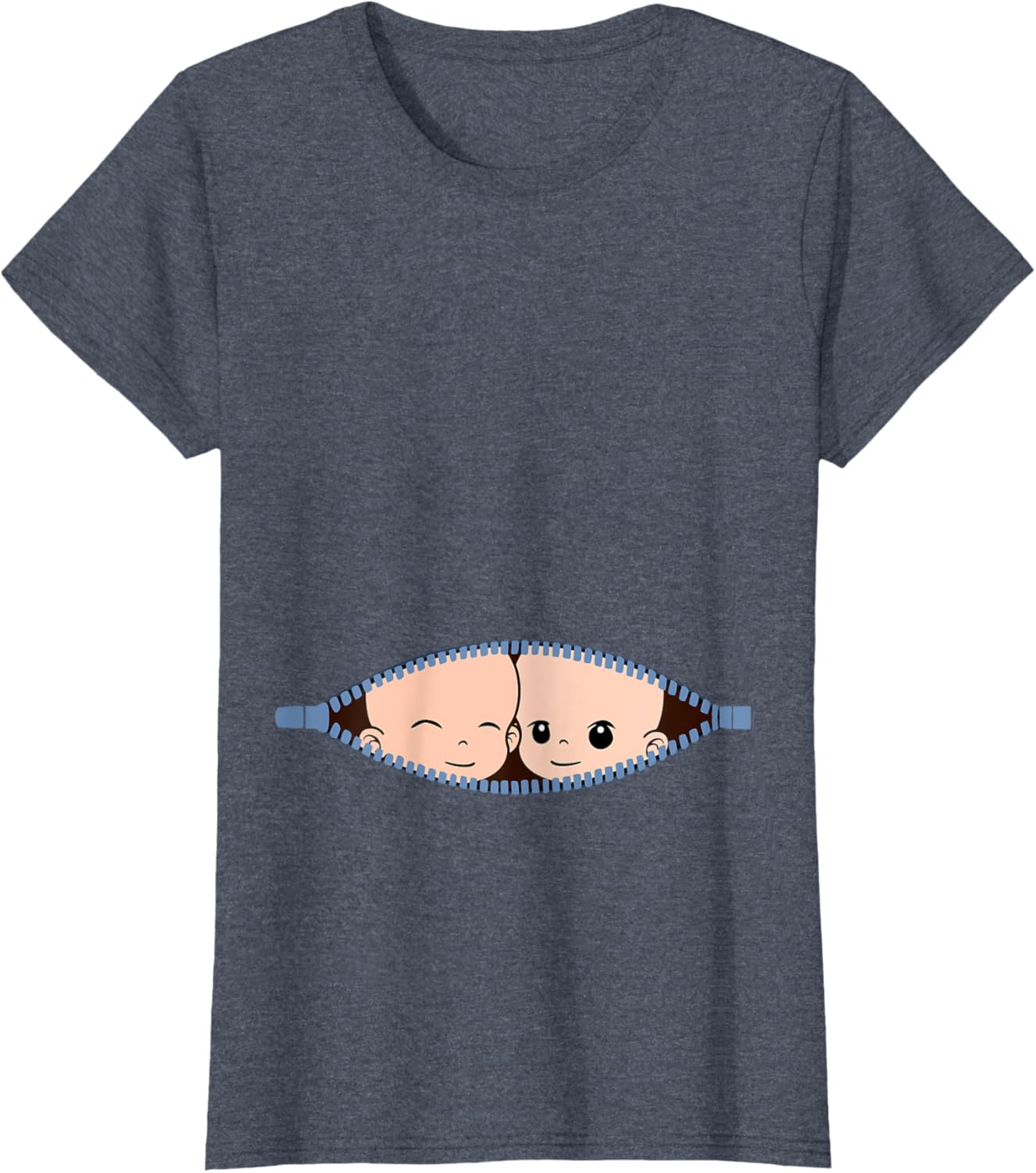 Detalle de Grossesse - Maman avec des Jumeaux T-Shirt: Dévoilez votre magie maternelle avec simplicité