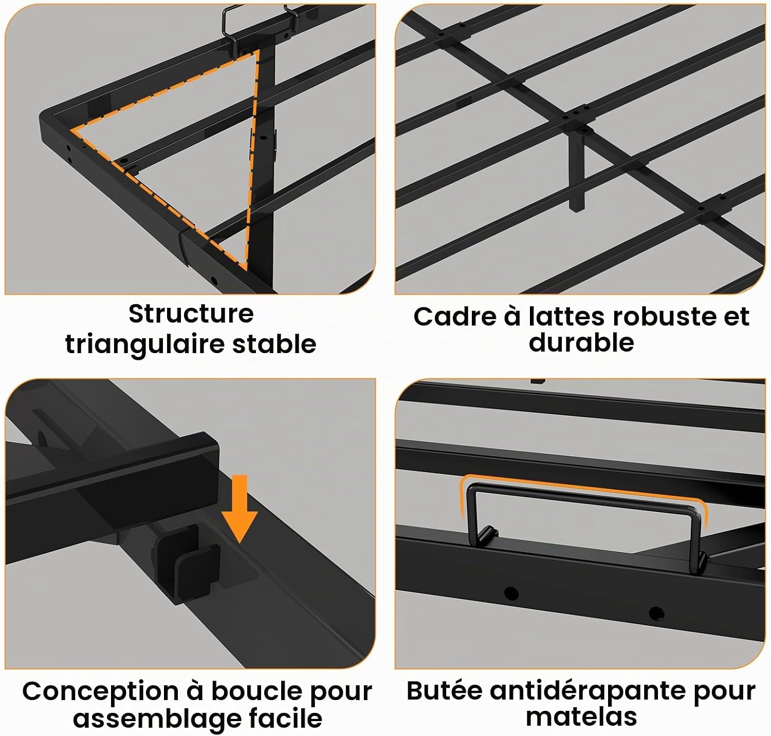 Thumbnail 6 de COMHOMA BF005-BE metalen bedframe 90 x 190 cm met RGB-led en USB-poorten