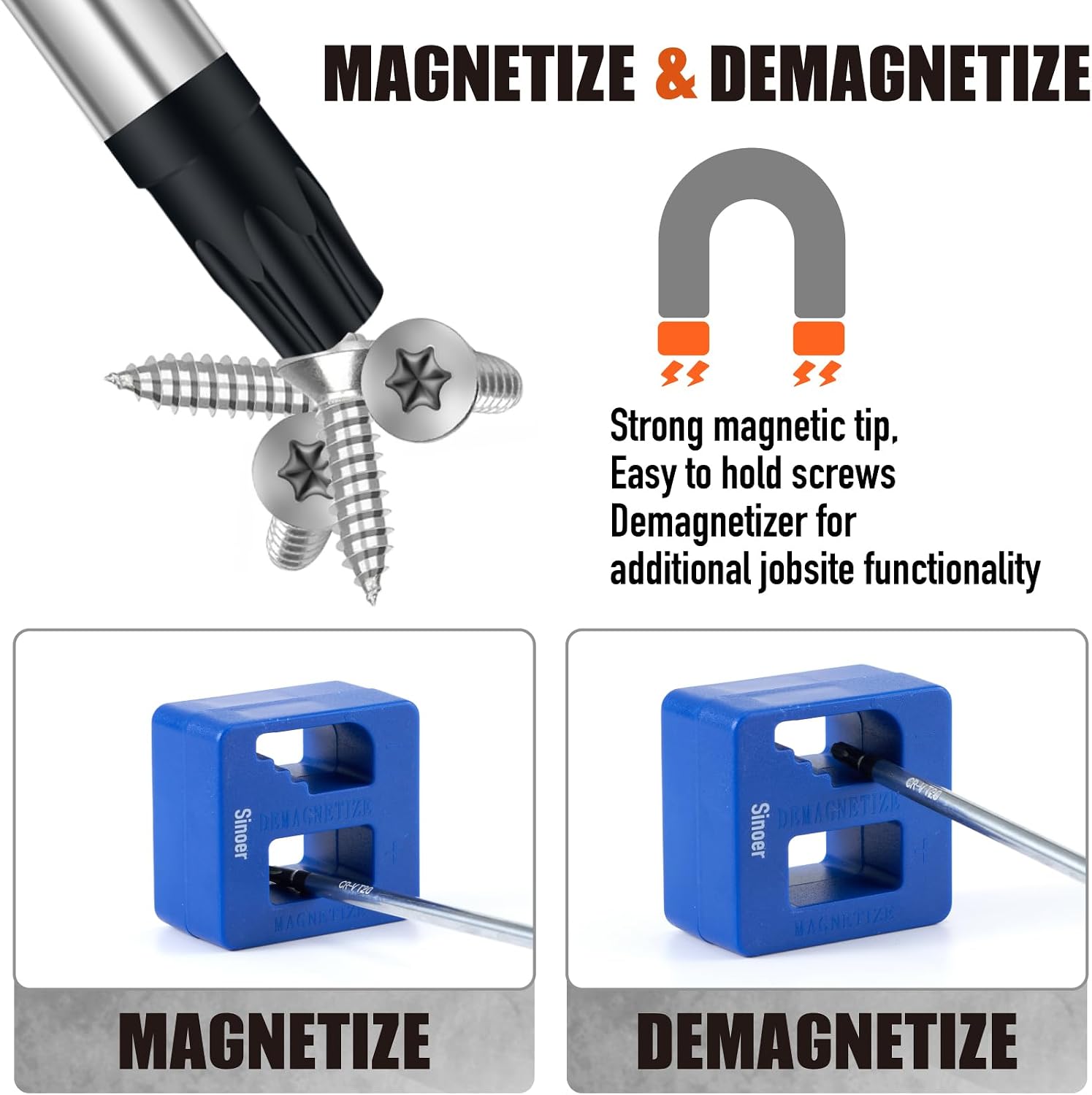 Detalle de Sinoer set di cacciaviti magnetici Torx da 13 pezzi (T5–T40) in acciaio CR-V