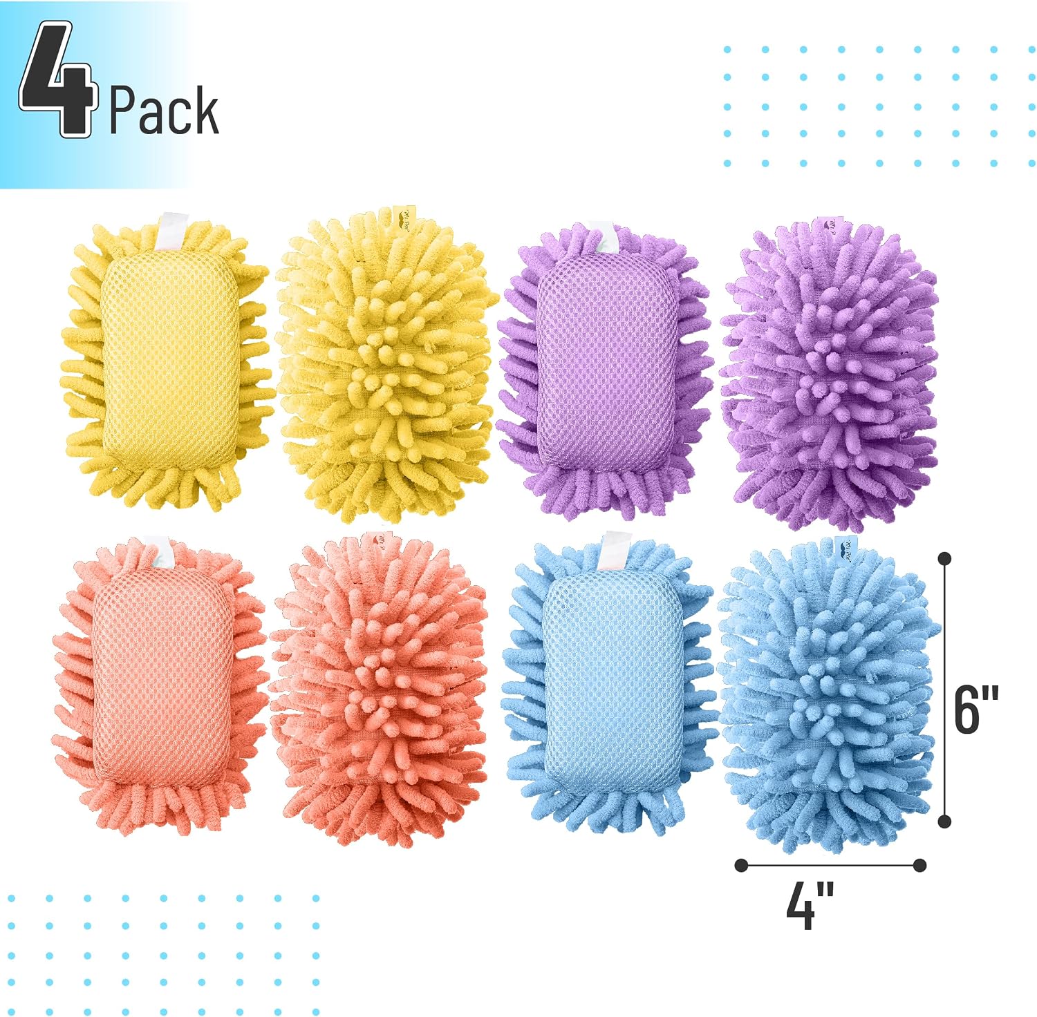 Detalle de Mr. Pen UDEL004M433VC Magnetic Microfiber Whiteboard Erasers, 4-Pack