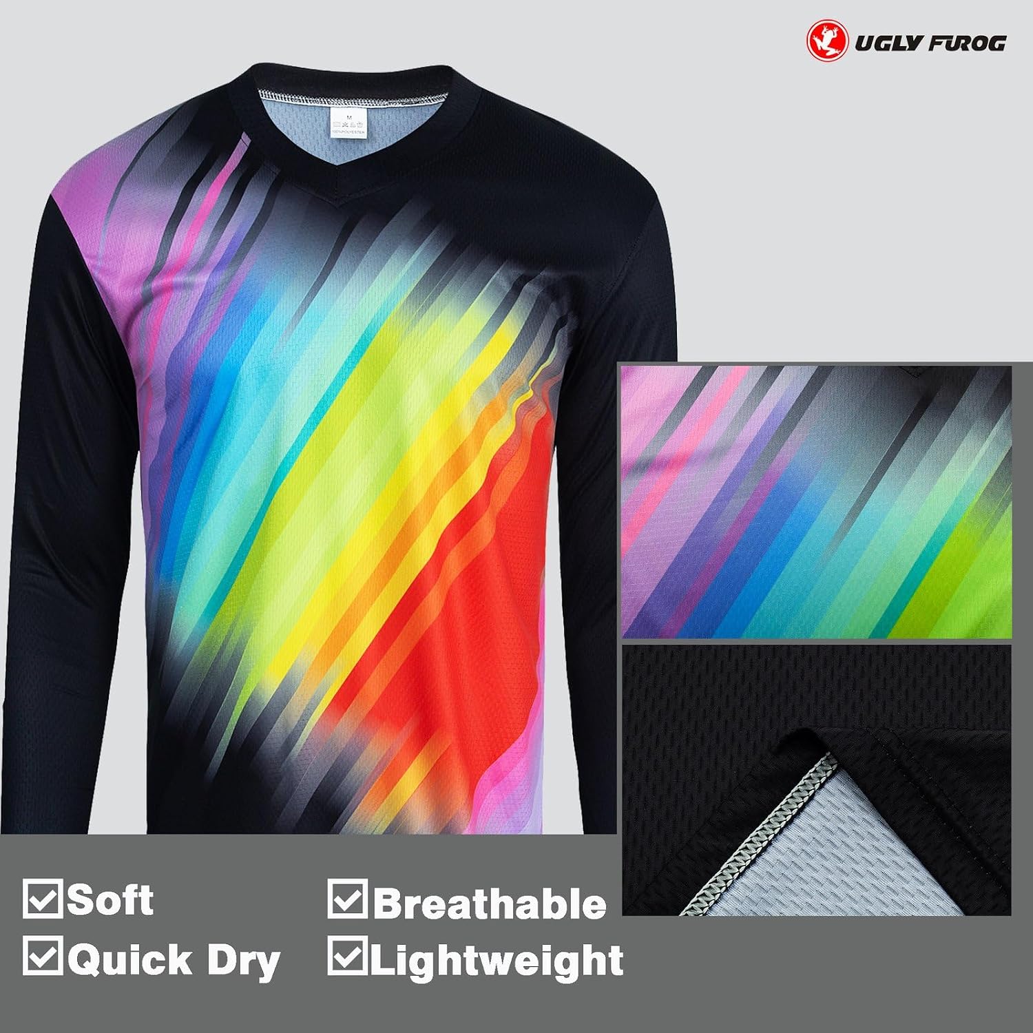 Detalle de UGLY FROG Rage downhill jersey mens MTB shirt