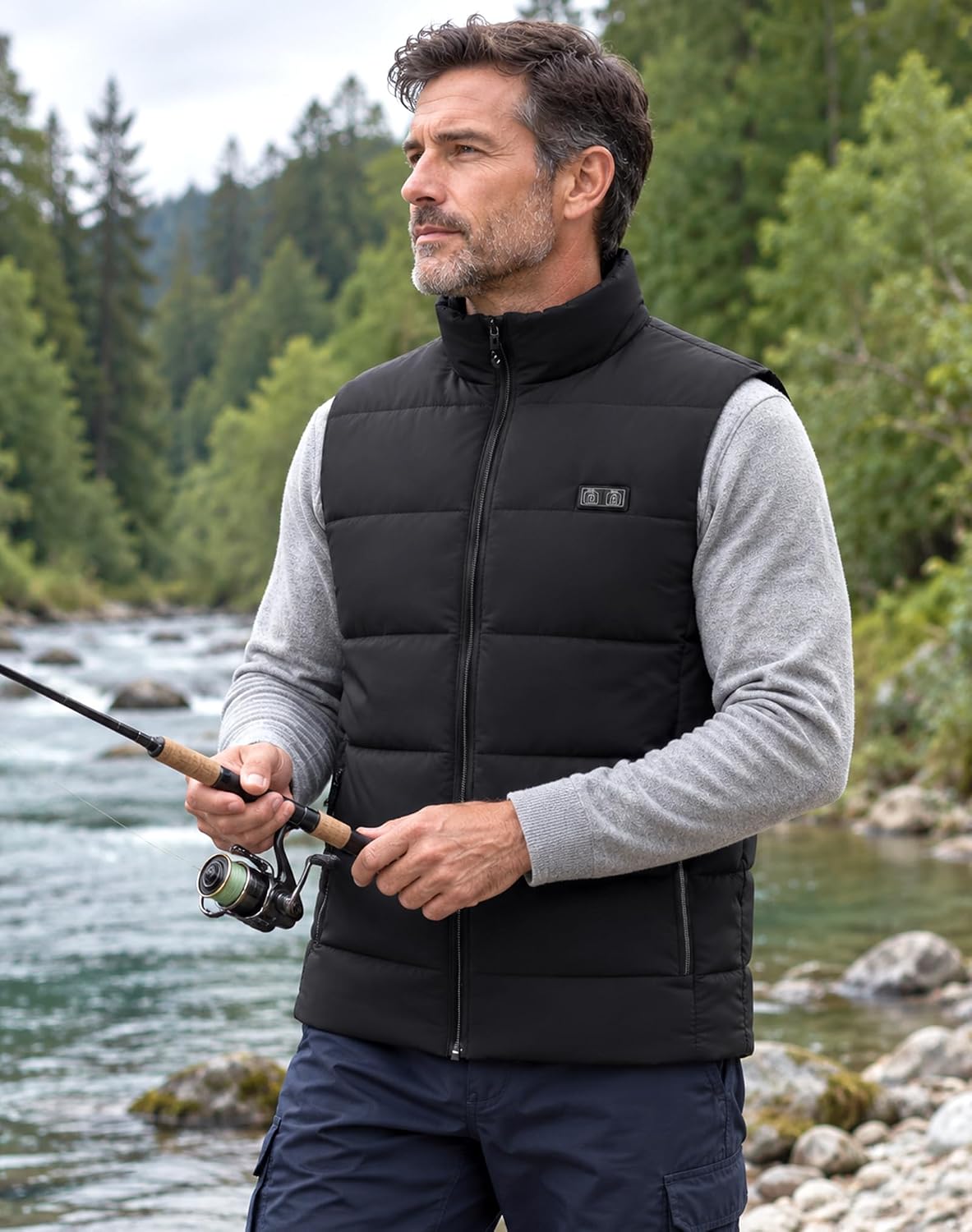 Detalle 2 de CKARTIC Men's Heated Vest with 15 Heating Zones and 10,000mAh Battery